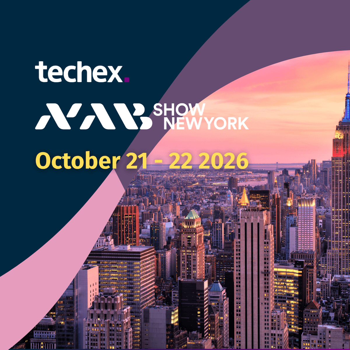 NAB Show New York 2026 event card — New York skyline